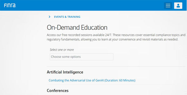 Finra website education