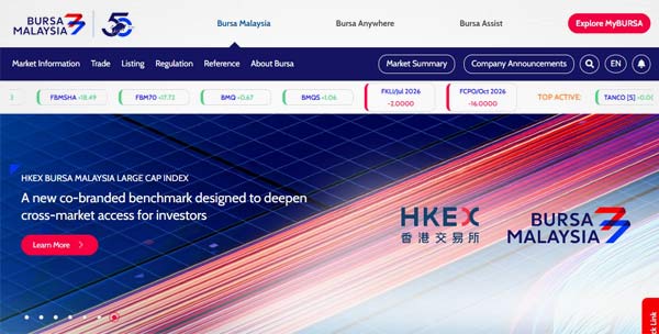 Bursa Malaysia website